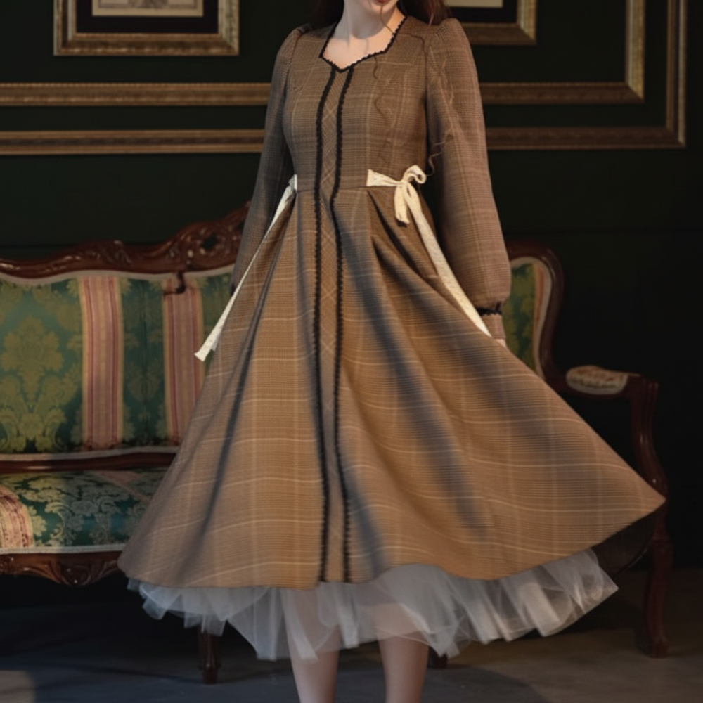 Vintage-inspiriertes Midikleid